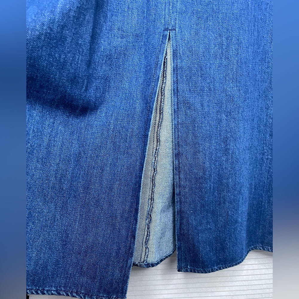 GAP Denim Women's Size 10 Blue Tank Corset Top Midi Dress Dark Wash NEW - Picture 7 of 14